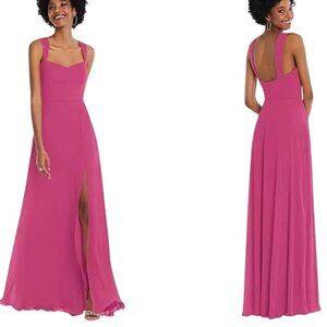 NEW After‎ Six Contoured Wide Strap Sweetheart Maxi Dress Tea Rose/Pink Size 10